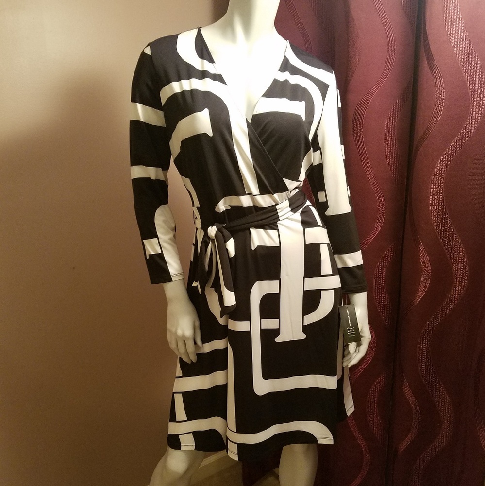 New INC square chains design belted dress size M